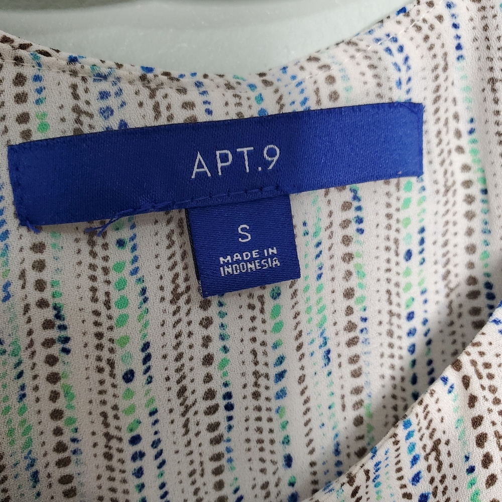 Apt. 9 Cold Shoulder Polka Dot Tank Top S - Picture 4 of 5